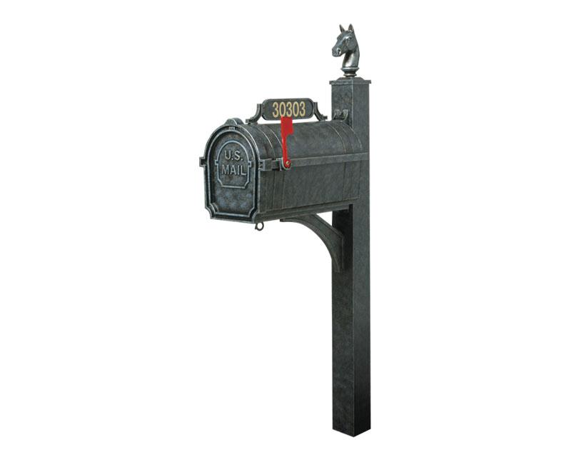 Pine Valley, cast aluminum, with sign, post mount
